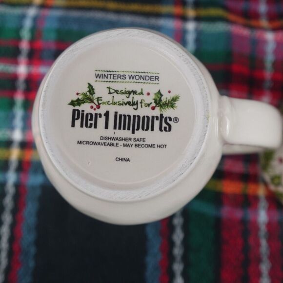 Pier 1 Imports Winters Wonder Holiday Mugs Christmas Tree & Holly - Picture 6 of 8
